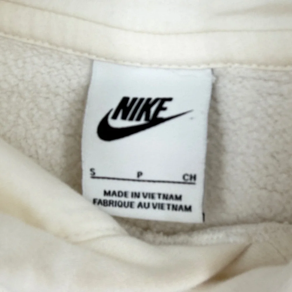 Nike Club Graphic Hoodie Size S Cream Off-White Monstera Plant Shoe Box Pullover